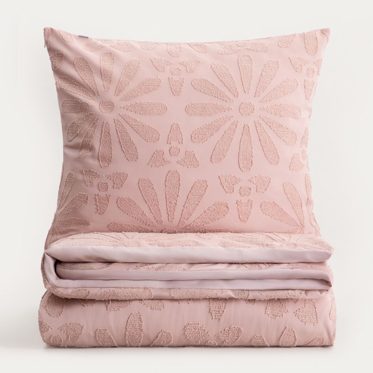 Pościel SILVA z mikrofibry z przeszyciami w kształcie kwiatk&oacute;w r&oacute;żowa 160x200   2*70x80 cm