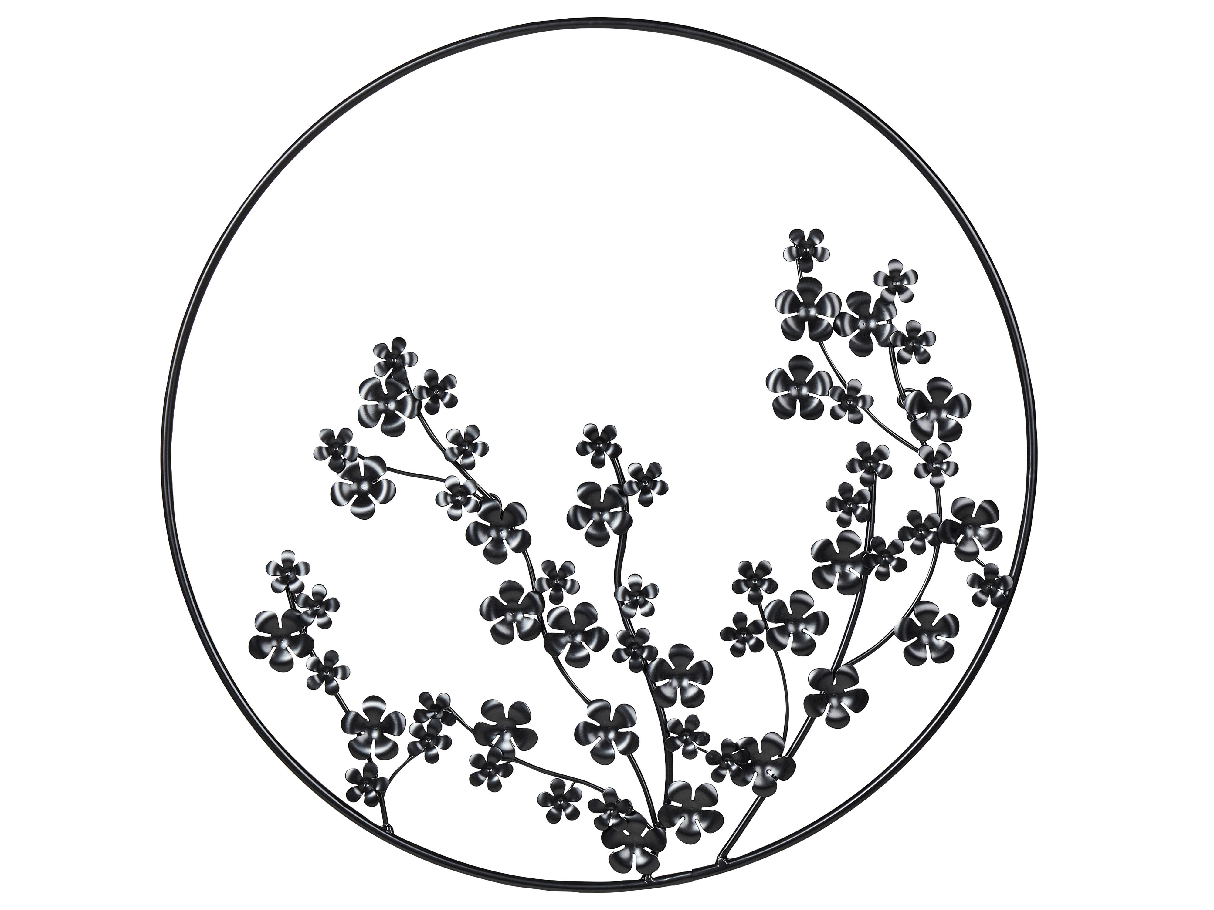 Wall Decor Flower STRONTIUM Metal 70 cm Black