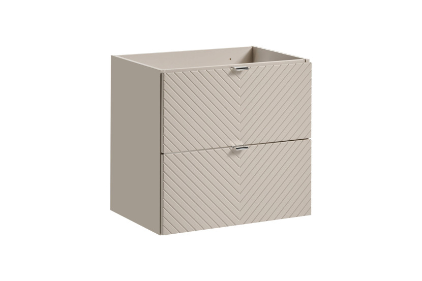 Zestaw 2 Szafki Pod Umywalkę 60 cm z Blatem, Koszem i SłupekViva Cashmere