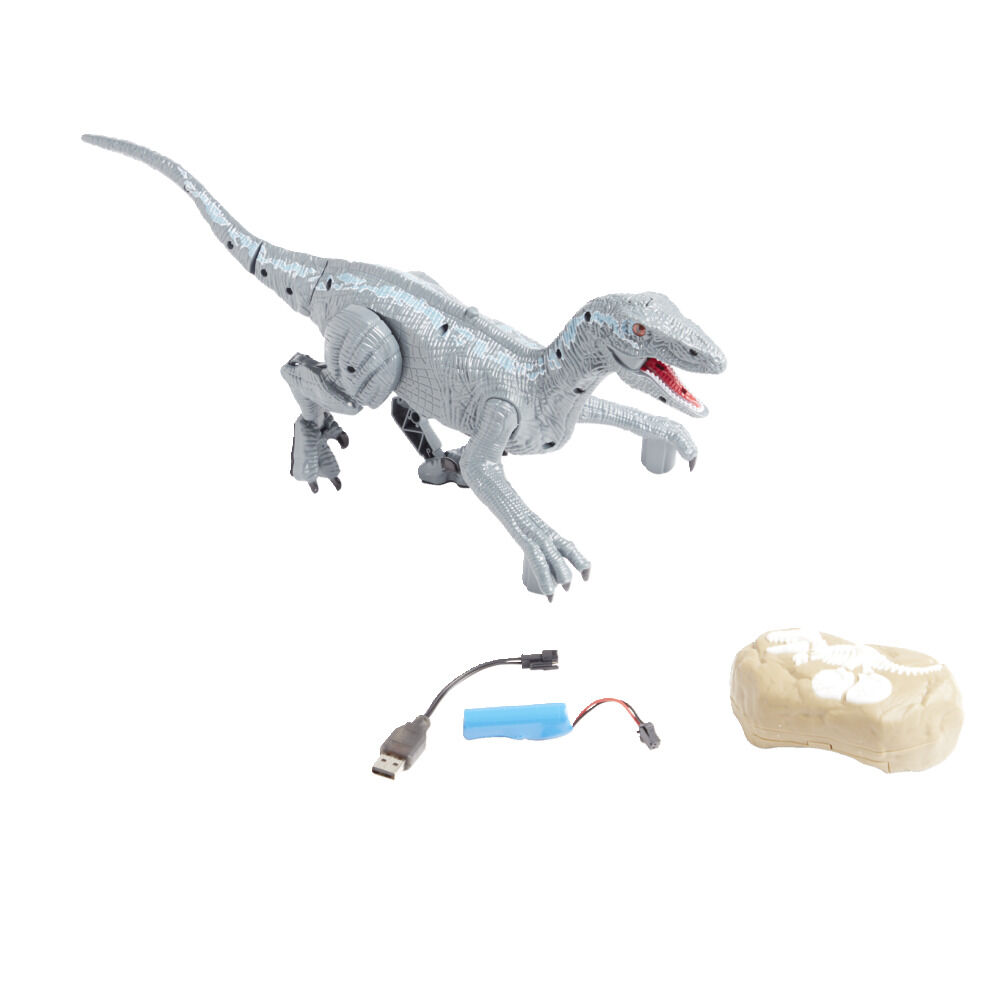Vélociraptor radiocommandé sonore et lumineux