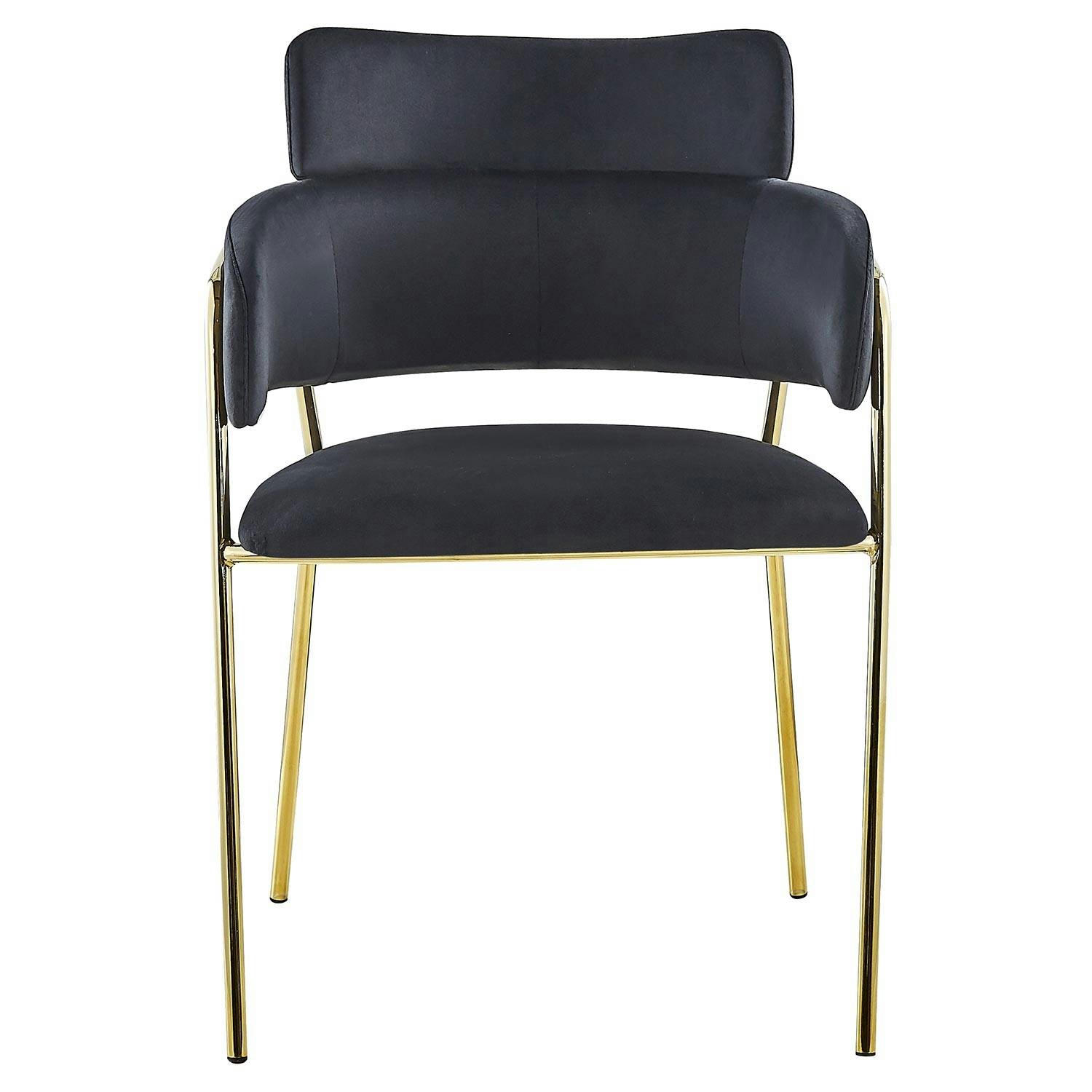 GINKO - Lot de 2 chaises / fauteuils velours noir