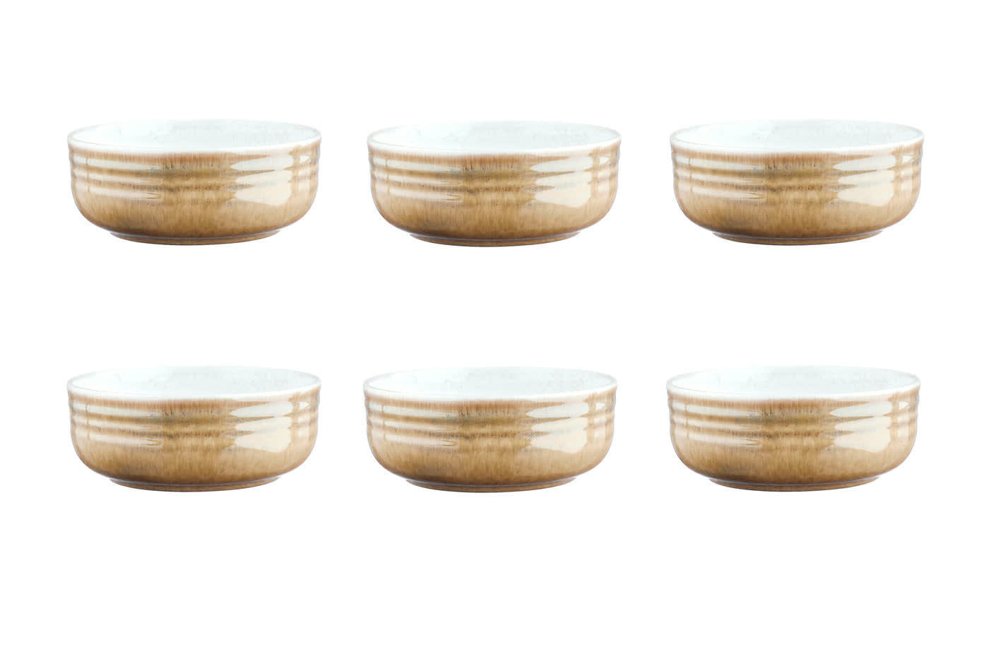 COSMOS - Lot de 6 bols petit-déjeuner en grès beige D15,5