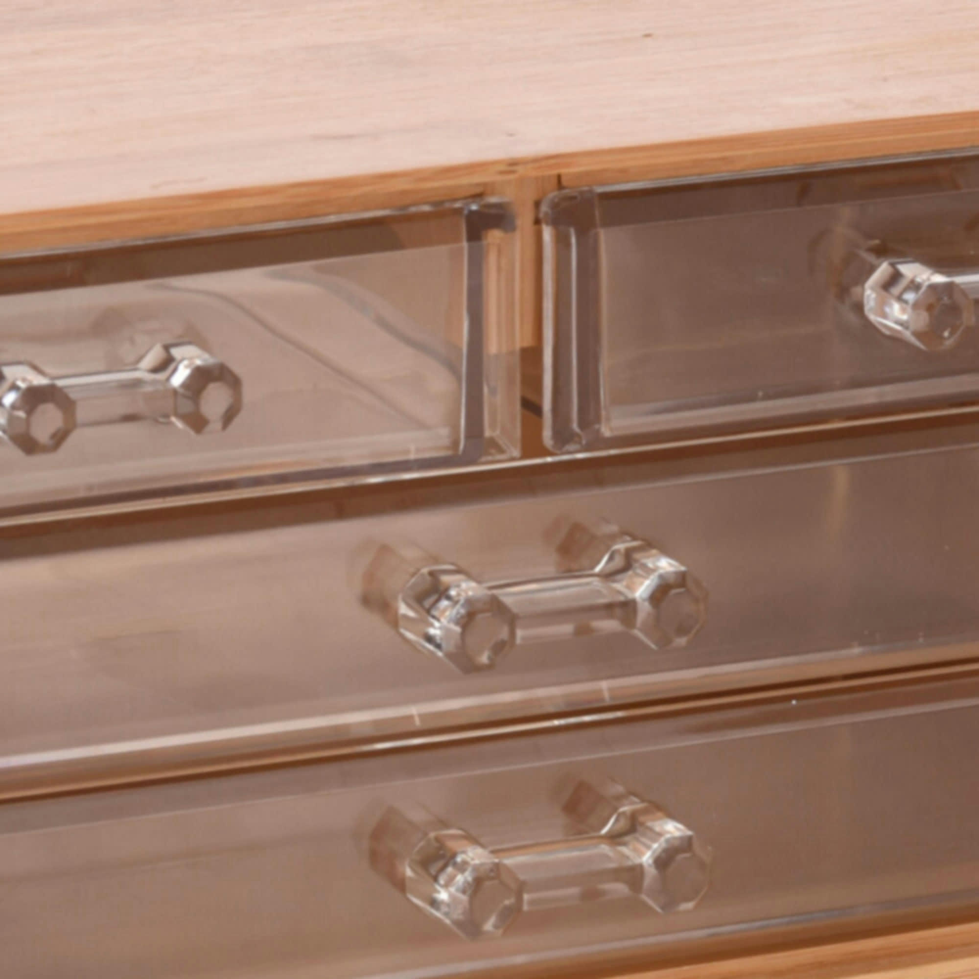 - Rangement maquillage bambou 4 tiroirs acrylique