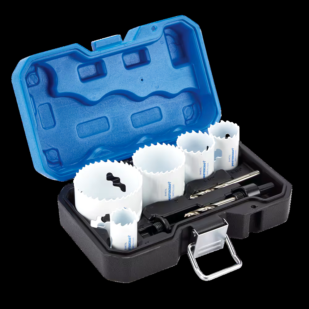 Mastercraft Bi-Metal Hole Saw Set for Wood, Plastic, Drywall, Metal, 9-pc