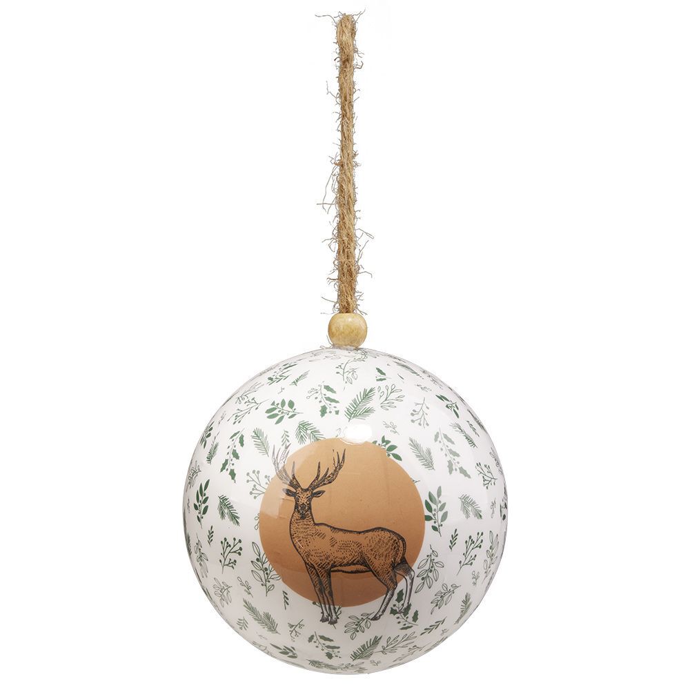 Boule de No&euml;l XL design forêt Ø12cm