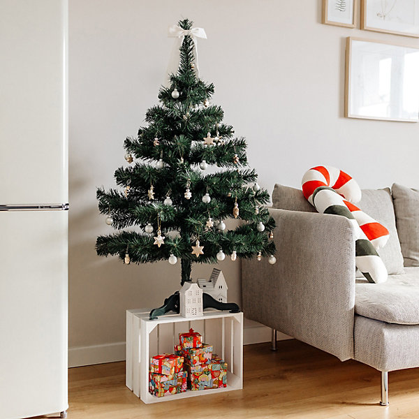 Creative Home Sapin de Noel Artificiel 120 cm - Decoration Noel Pliable - Support Stable à Branches Denses - Vert Foncé
