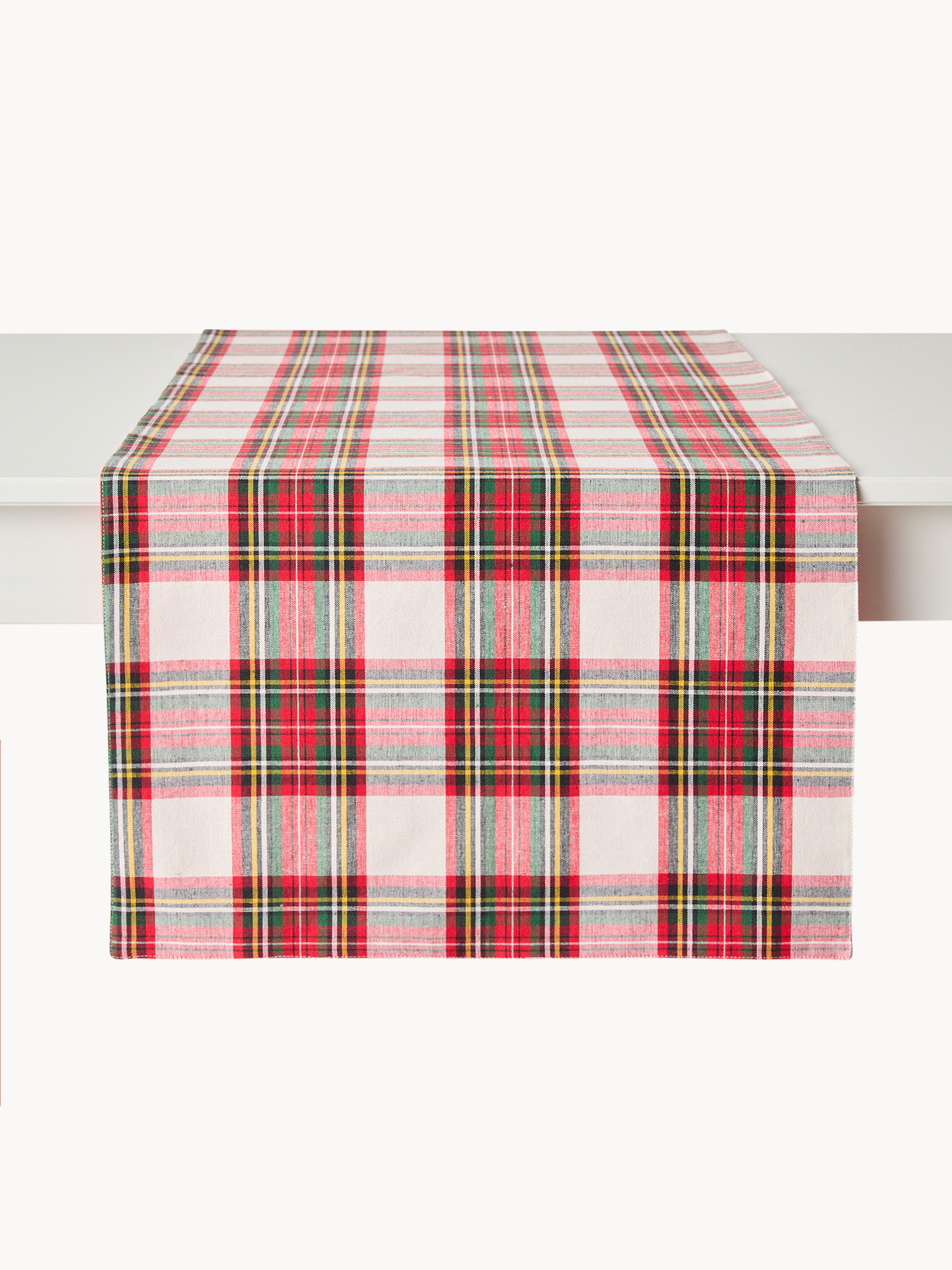 Runner tartan in puro cotone tinto filo