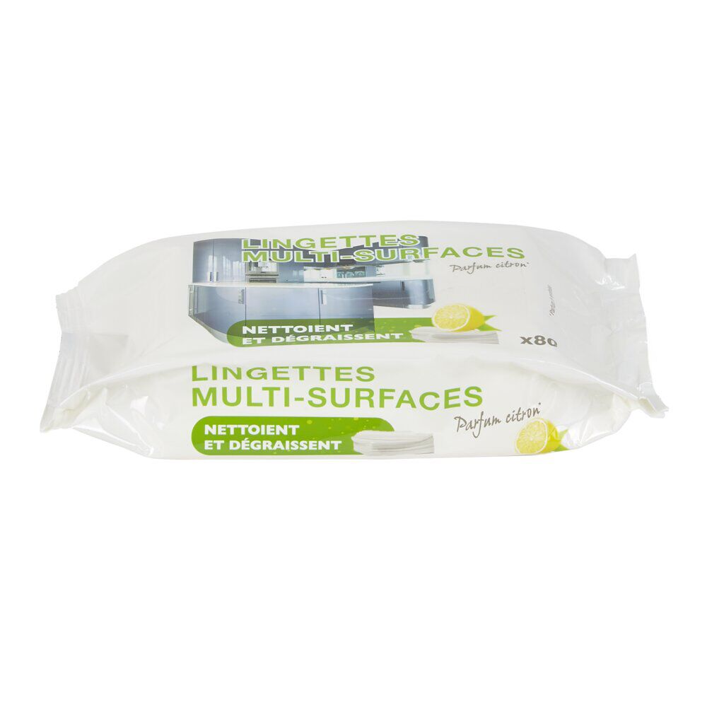 Lingettes nettoyantes multi surface citron x80