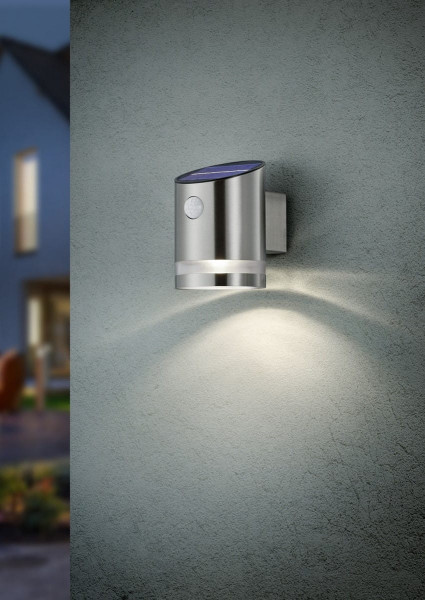 Lampa elewacyjna kinkiet solarny z czujnikiem ruchu SALTA srebrny RL