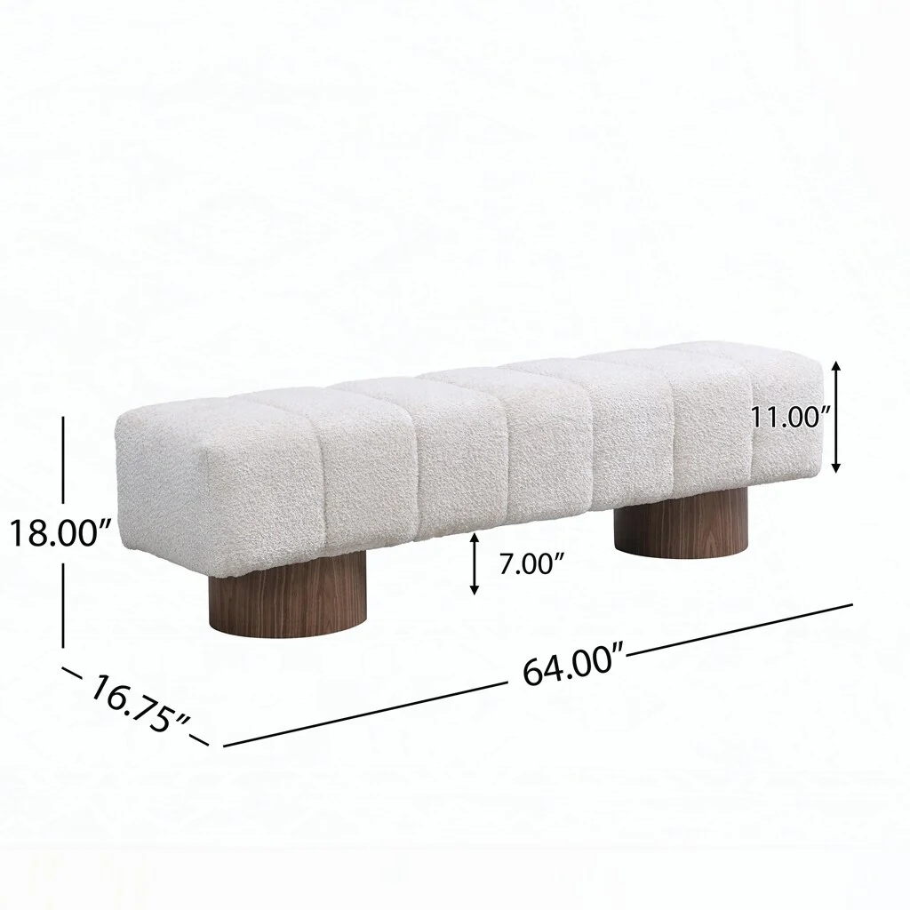 No-Assembly End of Bed Entryway Bench Ottoman