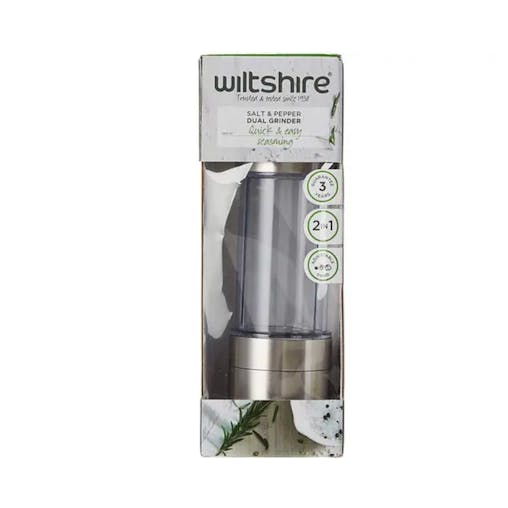 New Wiltshire 19Cm Dual Manual Salt & Pepper Mill - Silver