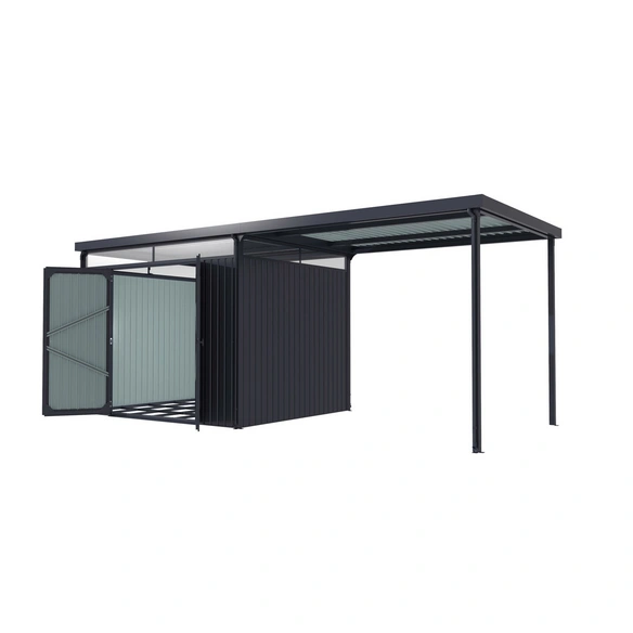 Gerätehaus »Rheinfelden«, Stahl, Flachdach, 14,11 m², BxT: 576 x 245 cm, anthrazit matt