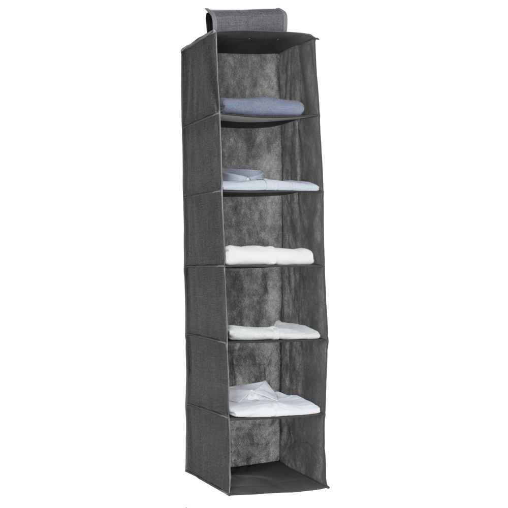 Bolsa de arrumação cinza com 6 divisórias