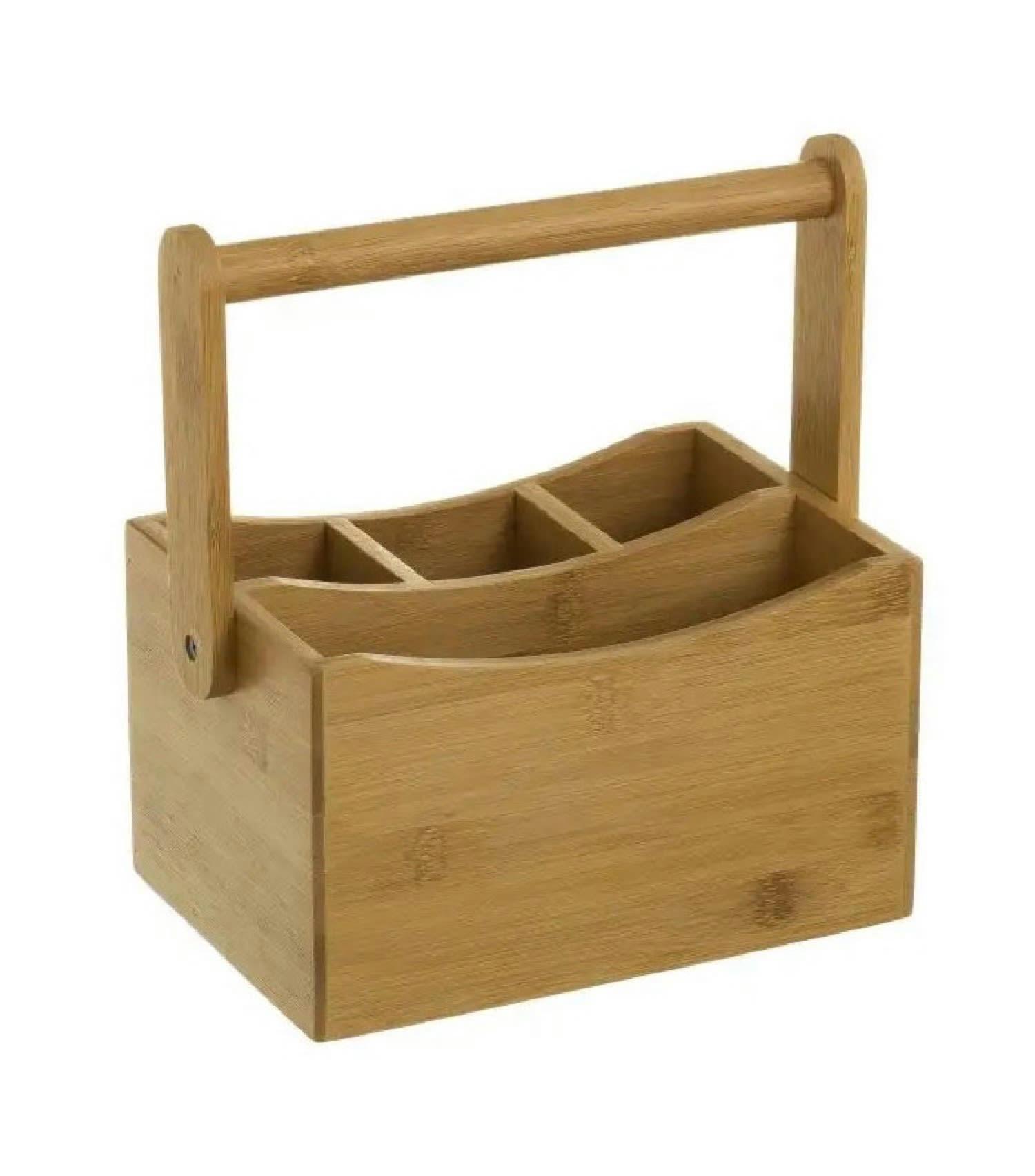 BAMBOU - Panier rangement salle de bain en bambou avec anse