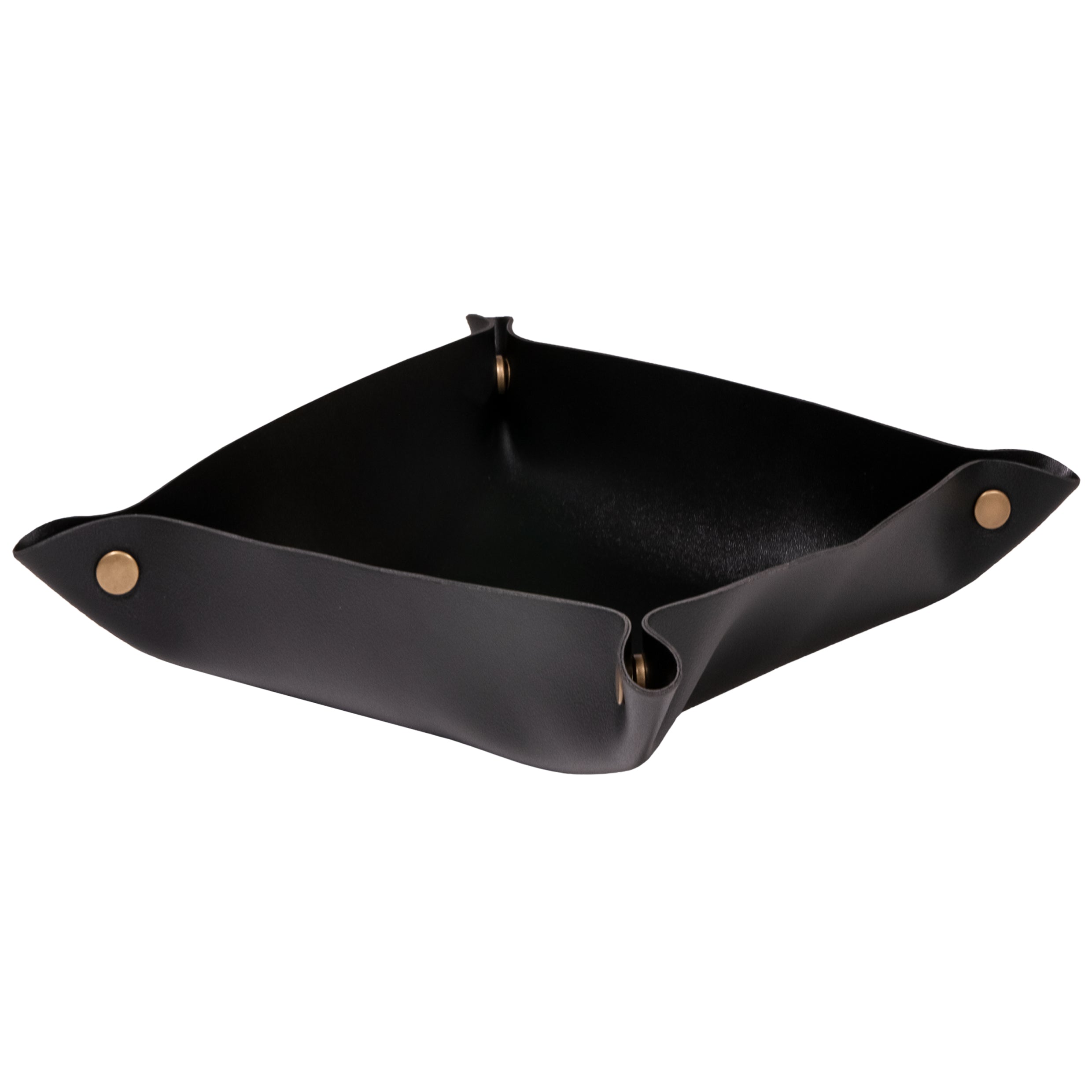 QUVIO Organizer vierkant leer met drukknoppen - Zwart