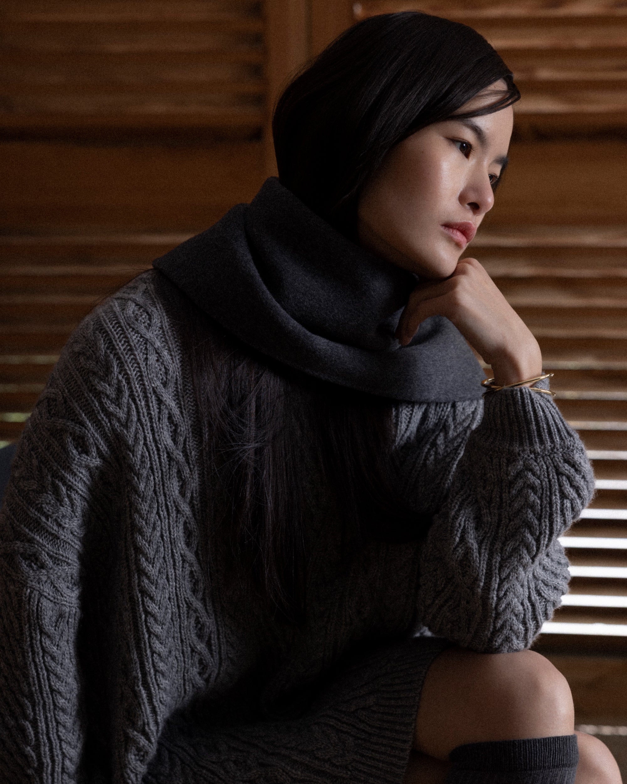 Pull oversize en laine gris Saverio