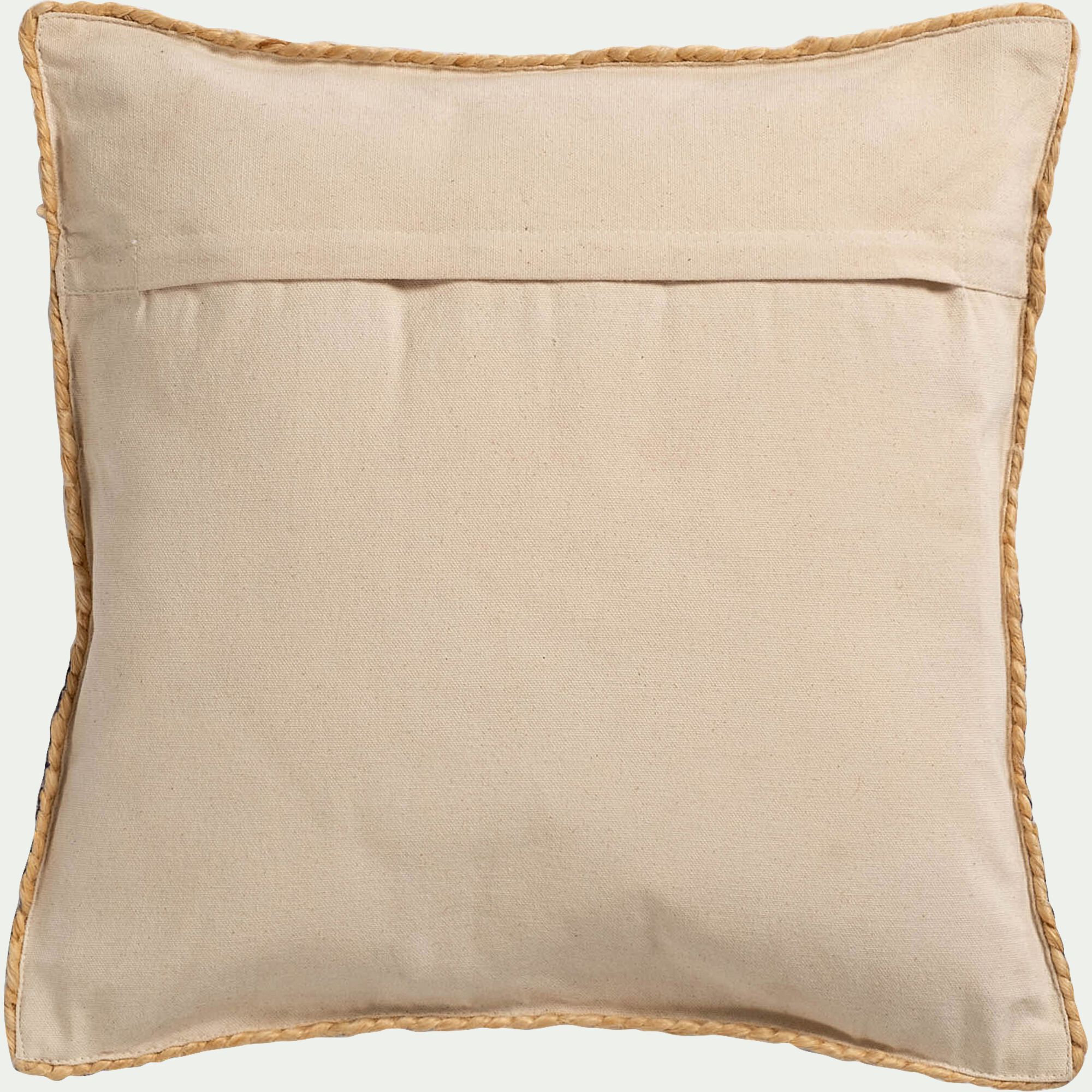 MAYU - Coussin en jute à motif abstrait 45x45cm - naturel