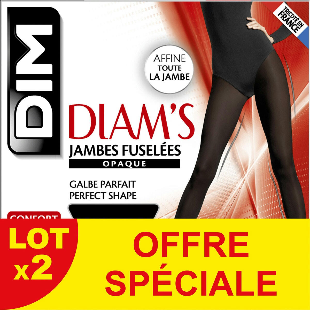 Lot de 2 collants opaque satiné Diam's 45D
