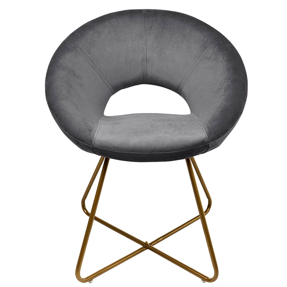 Home Deluxe Velvet Stoel SELESA Grijs Grijs