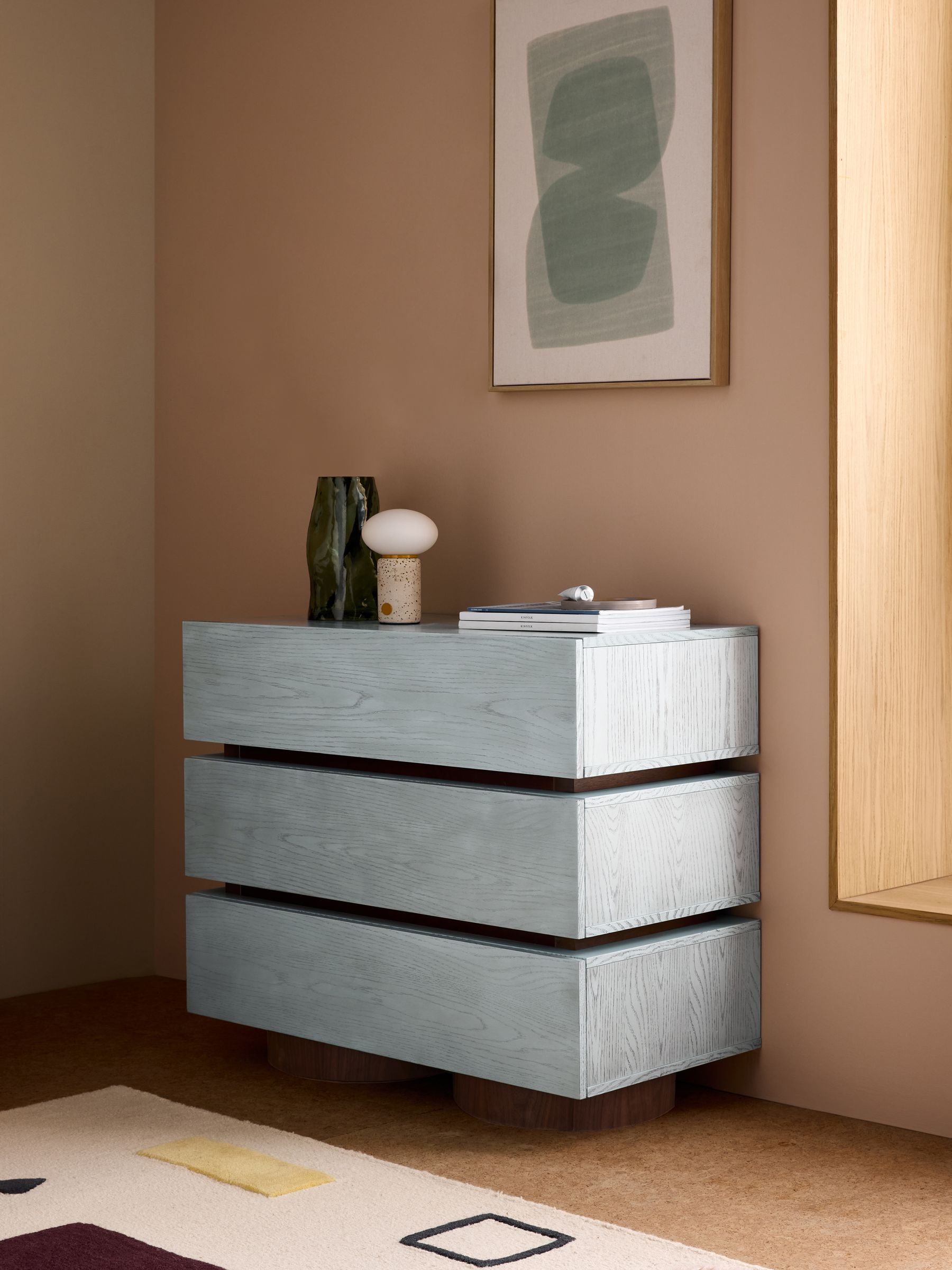 Bern 3 Drawer Chest of Drawers in Blue
