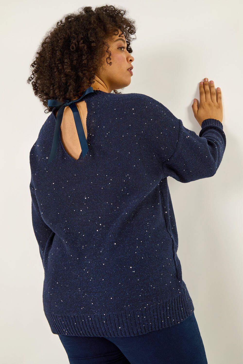 Roman Curve Hotfix Longline Knit Jumper