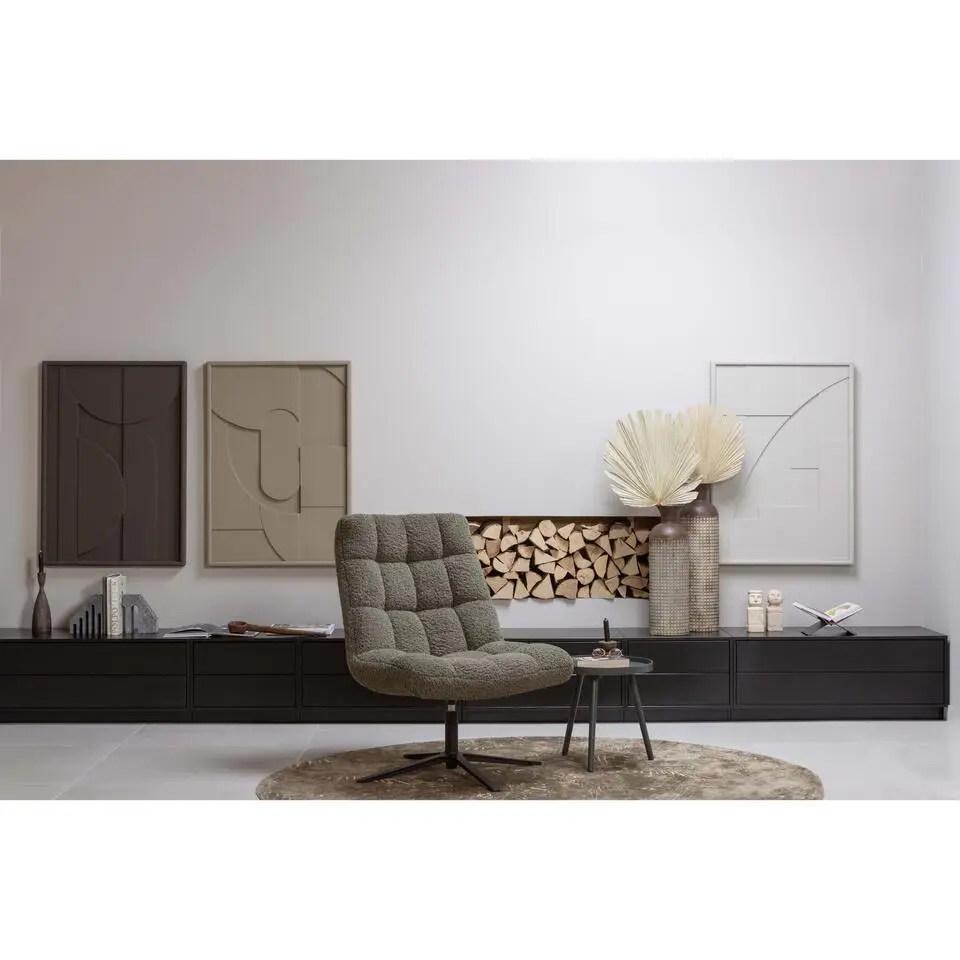 WOOOD Finca Tv Meubel - Grenen - Zwart - 40x100x40