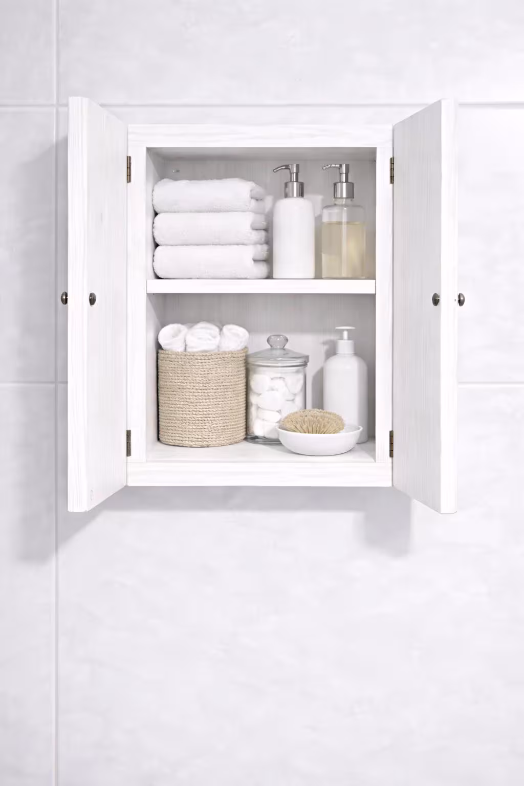 Solid Wood Wall Mounted Bathroom Cabinet – Rustic Farmhouse Medicine Storage (Marine Plywood Doors)