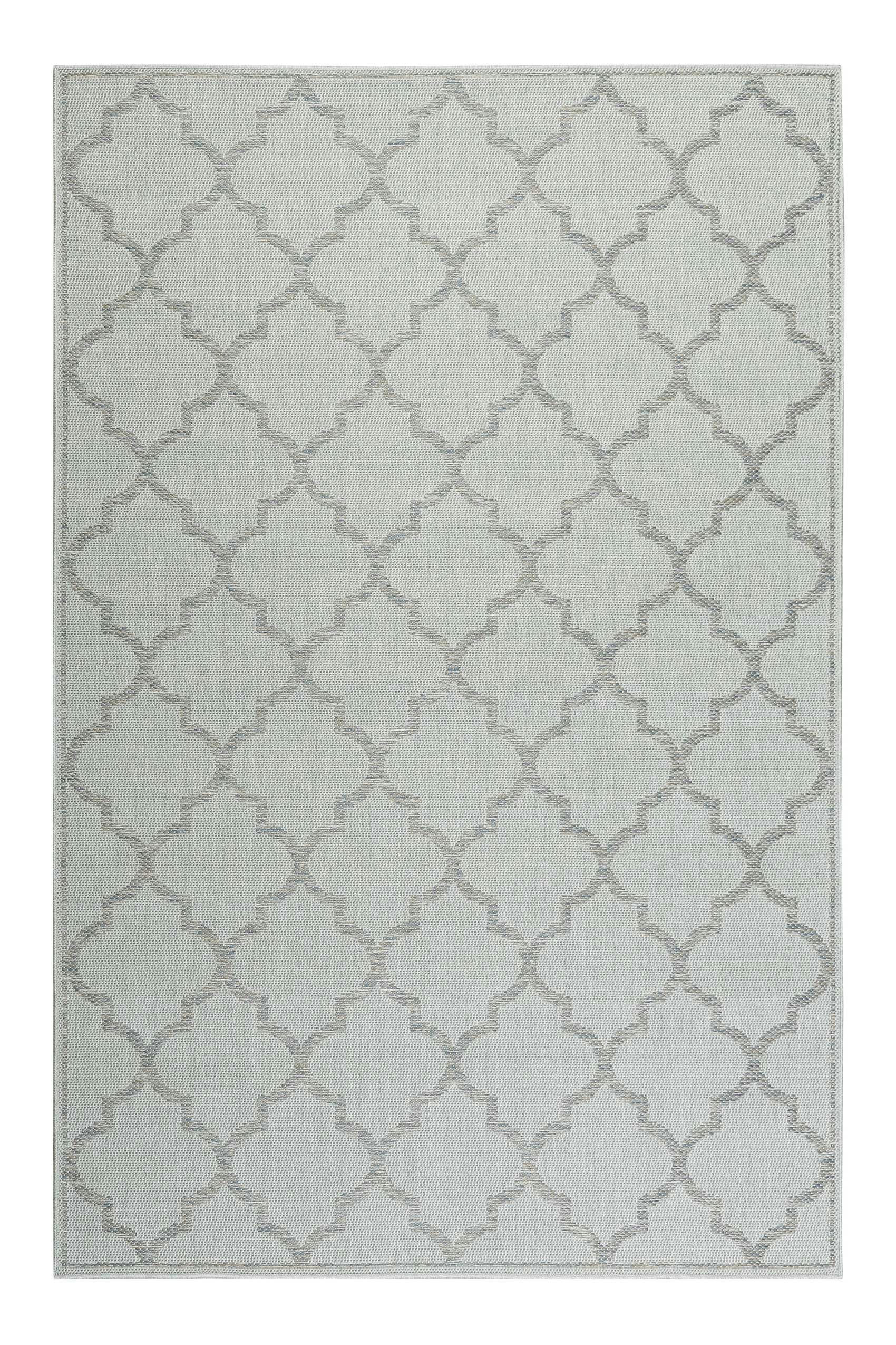 GLEAMY - Tapis exterieur gris motif oriental gris bleu 200x133