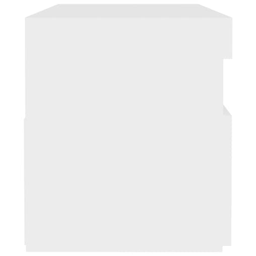 NNEVL Bedside Cabinet & LED Lights White 60x35x40 cm Engineered Wood