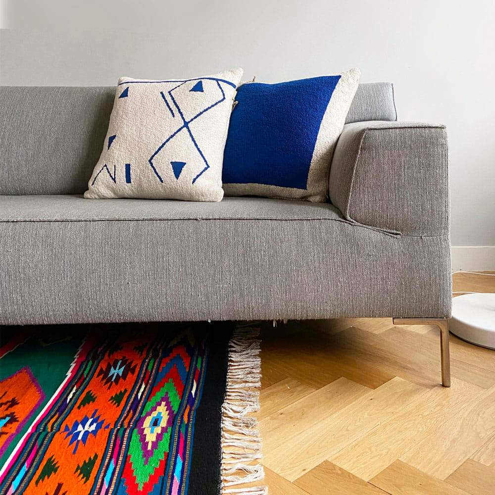 FANTASY - Coussin Fantasy Line bleu 50x50