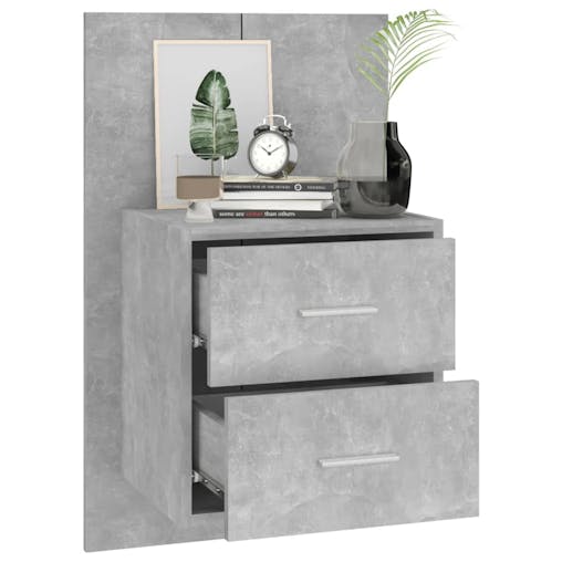 NNEVL Wall-mounted Bedside Cabinet Concrete Grey