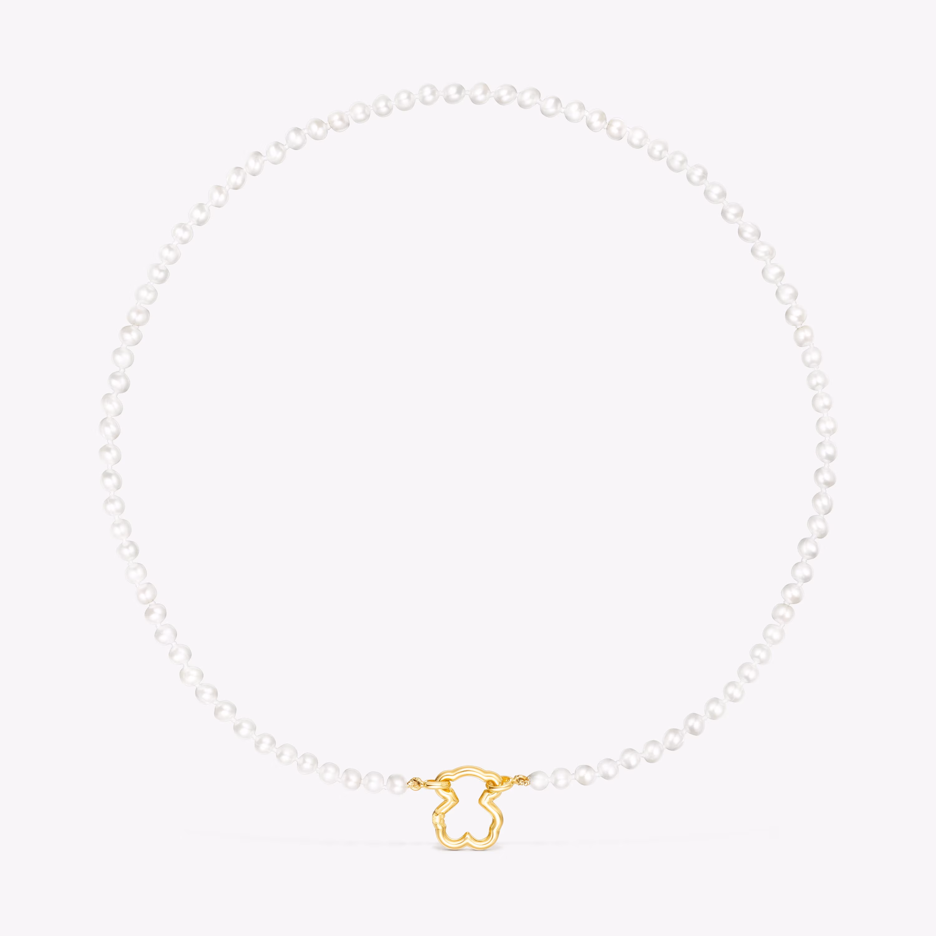 Collar oso de oro y perlas Hold