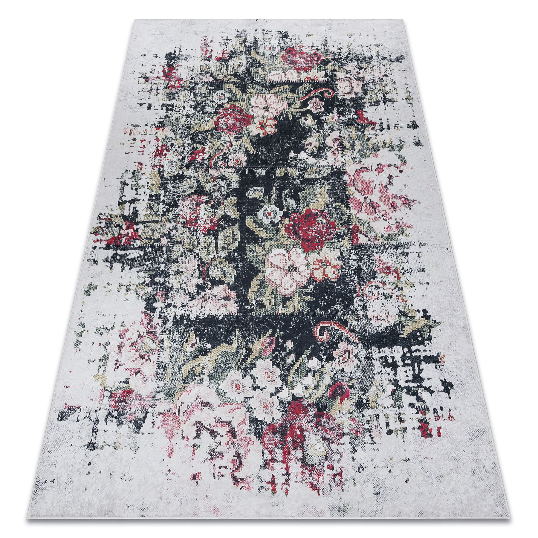 Dywan do prania ANDRE 1816D Kwiaty vintage antypoślizgowy - 160x220 cm
