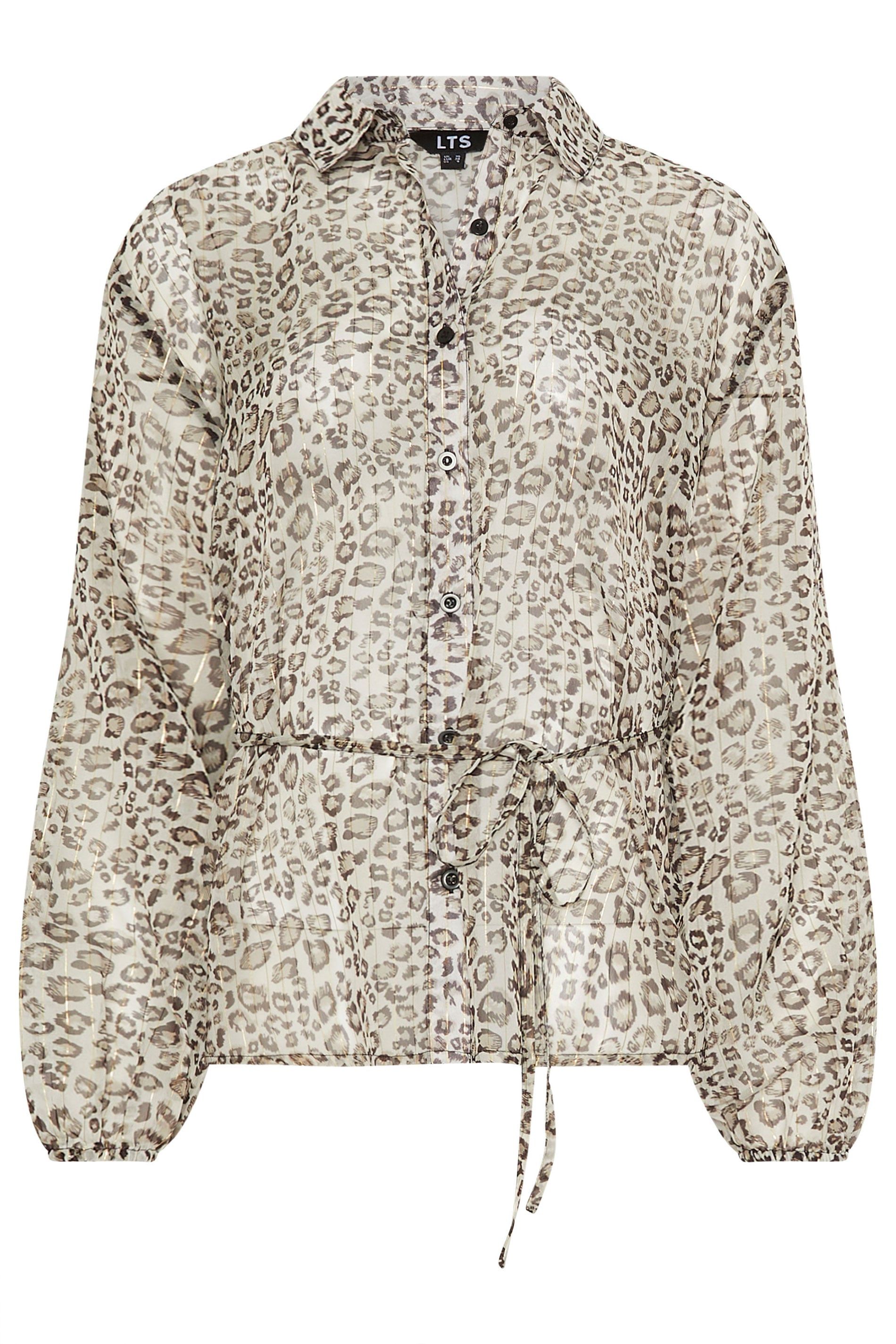 Long Tall Sally Tall Leopard Chiffon Shirt