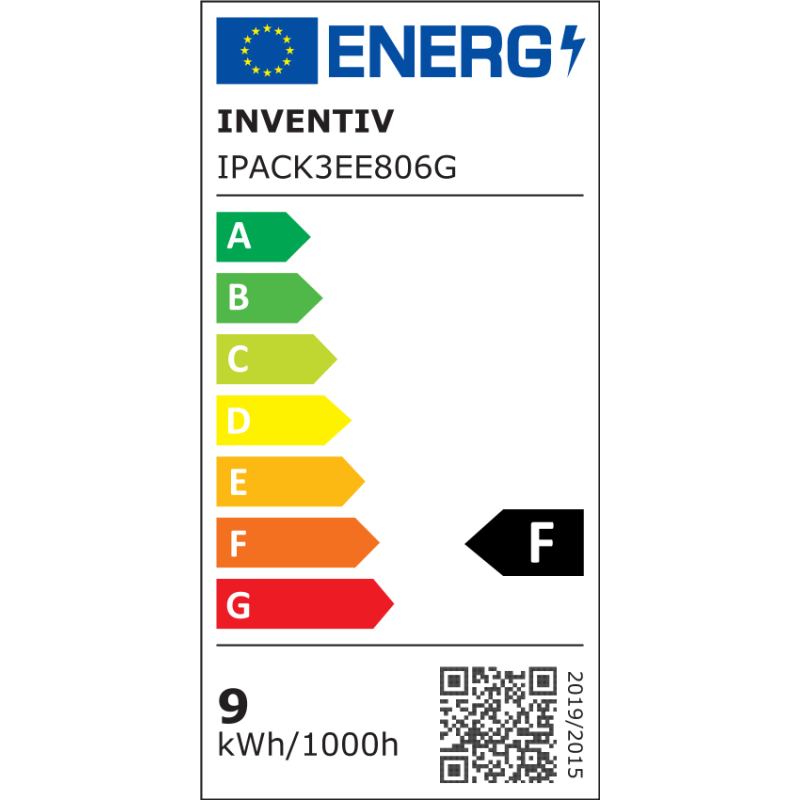 Ampoule LED classique E27 9 W 806 lm blanc chaud 3 pièces INVENTIV