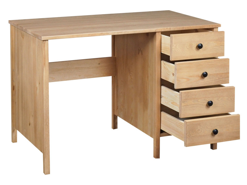 Biurko 110 cm drewniane 4 szuflady PRESTIGE II, kolor dębowy