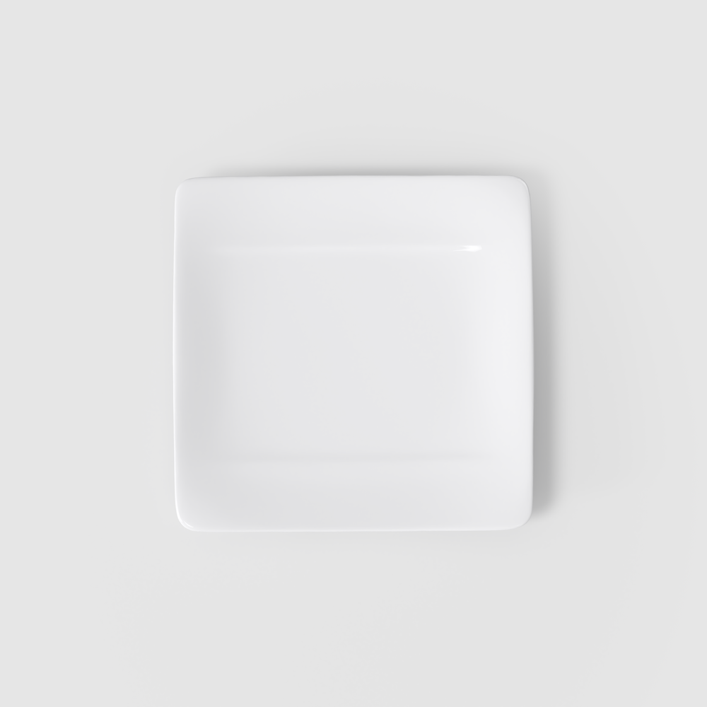 Modern Grace Salad/ Dessert Plate - White, 9'' x 9'', Premium Bone Porcelain