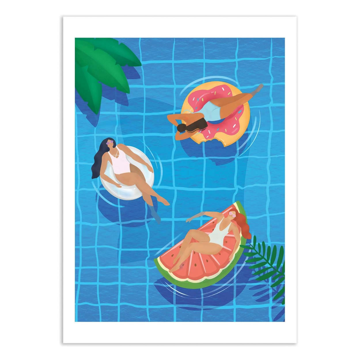 1X - POOL LADIES - PETRA LIZDE - Affiche d'art 50 x 70 cm