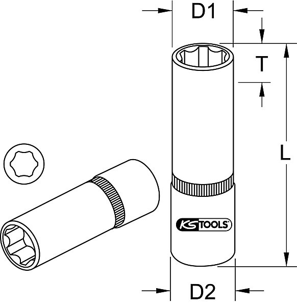 KS Tools - 922.1431 - Douille longue 6 pans ULTIMATE 1/4'', 11 mm