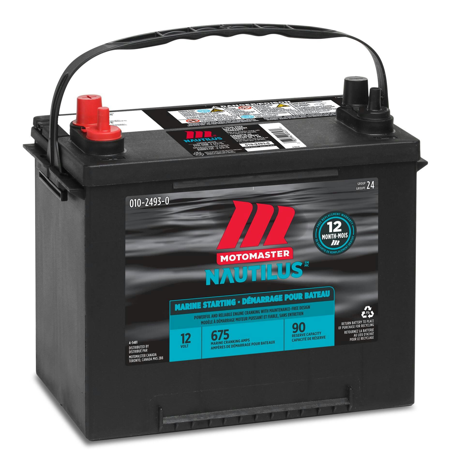 MOTOMASTER NAUTILUS Group Size 24 Starting Battery, 675 MCA