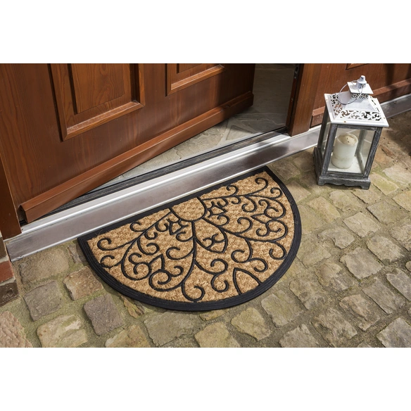 Fußmatte »Deluxe Light«, halbrund, Höhe: 0,8 cm, Rutschfest, Antibakteriell, Kokos