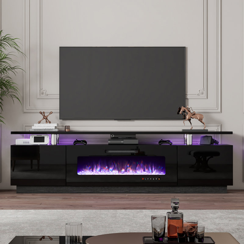 Arfaan Media Console with Electric Fireplace Included