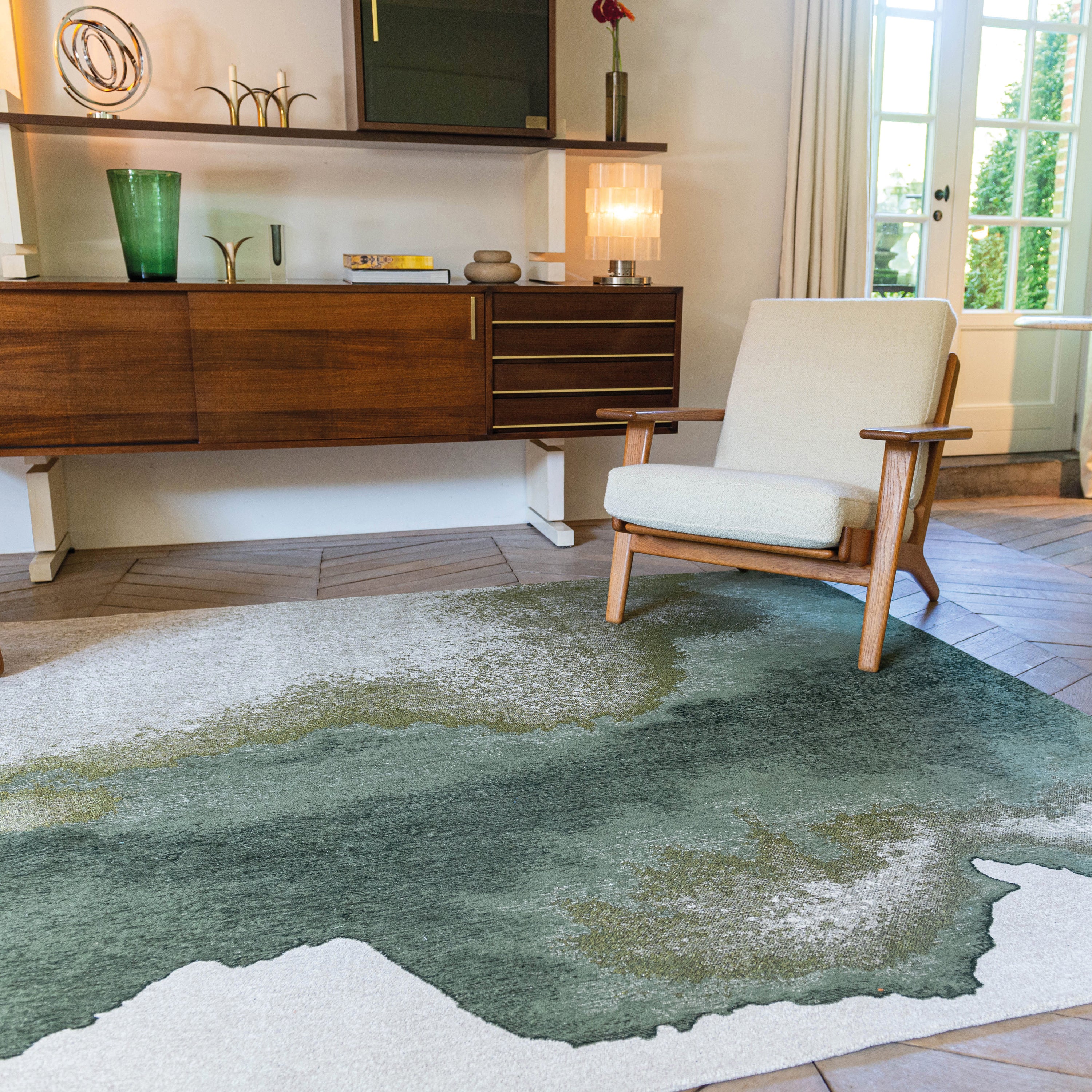 Louis de Poortere Lagoon Vloerkleed Ø 240 cm - Palm Green Meditation