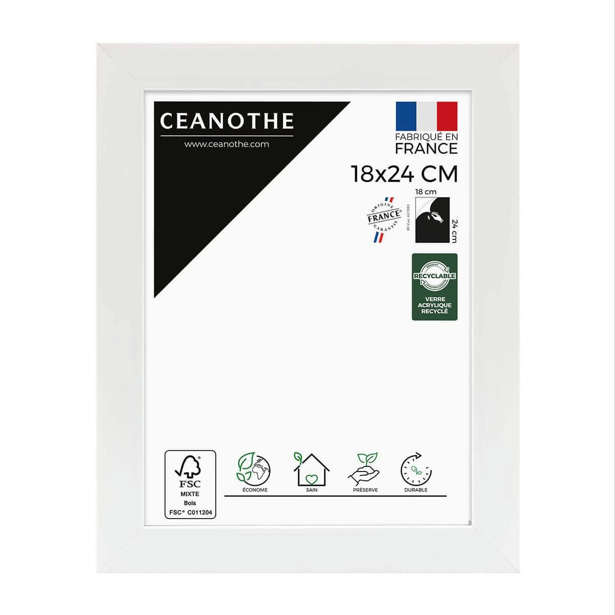 ETERNEL - Cadre photo design blanc 18x24 cm bois reconstitué fsc