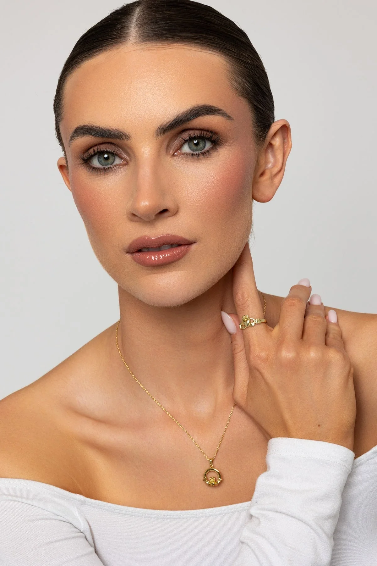 Gold Plated Claddagh Necklace