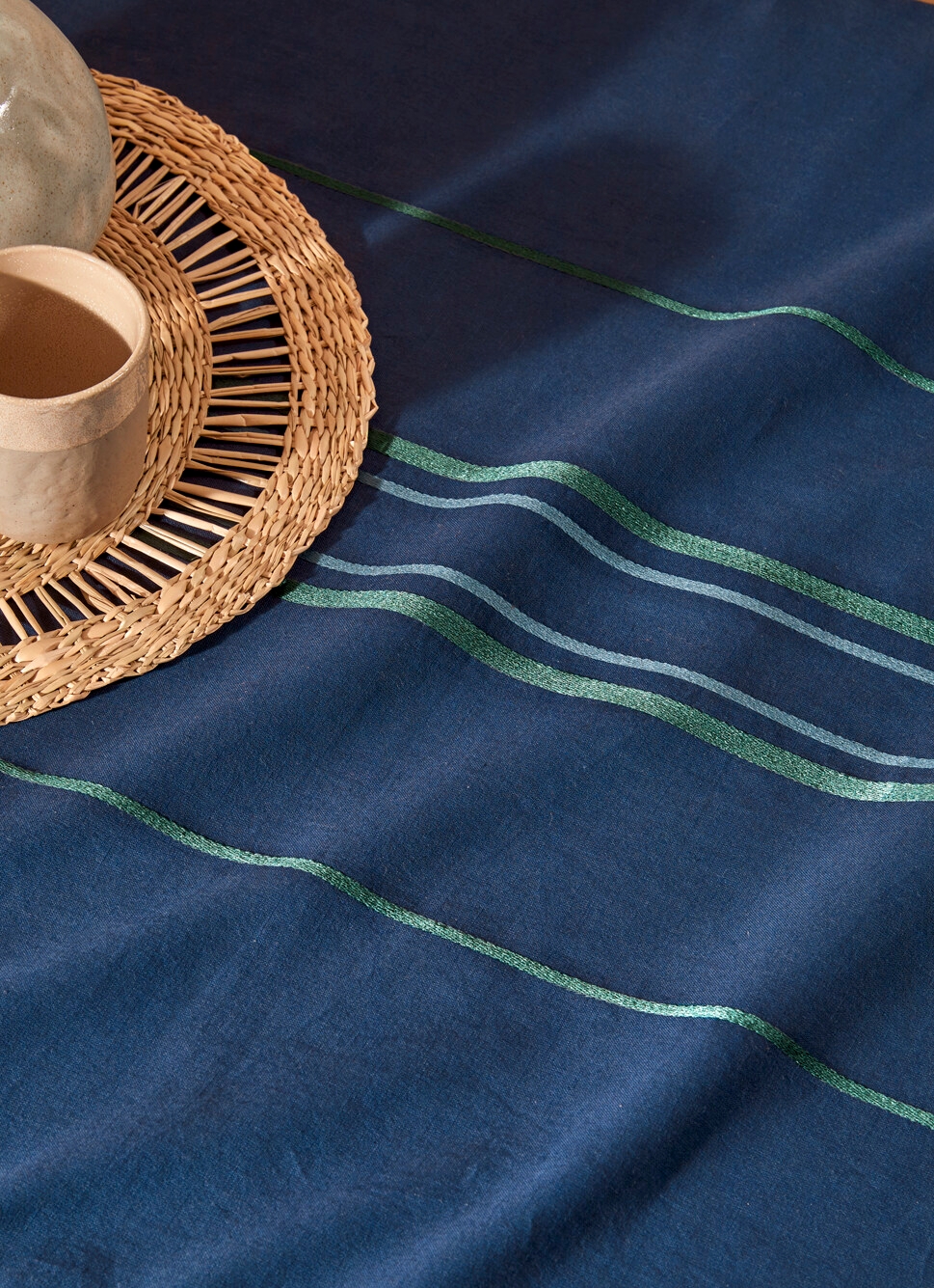 NAPPE BRODÉE CODI BLEU MARINE