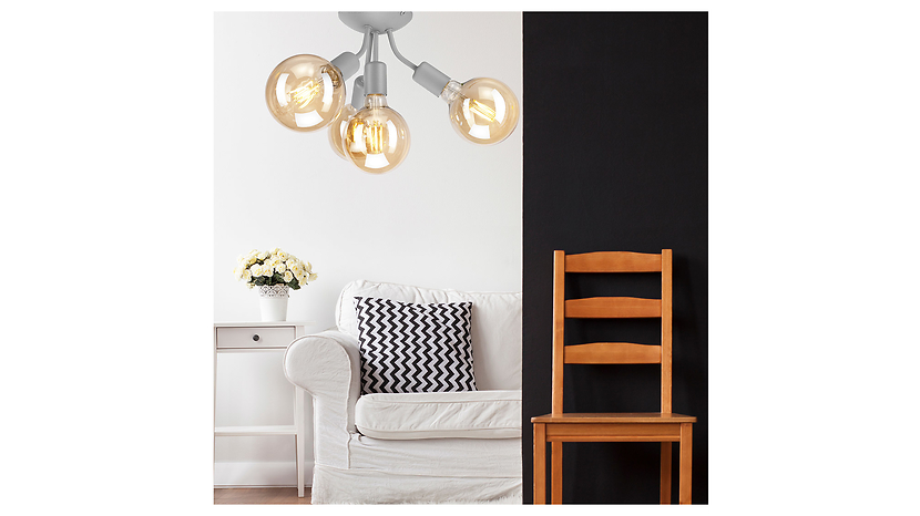 Lampa sufitowa Viggo 4-punktowa stalowa szara