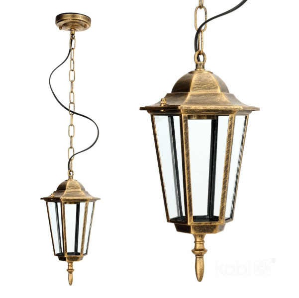Lampa sufitowa zewnętrzna LO 4105 złota 1 x E27 x 50W IP54 Kobi