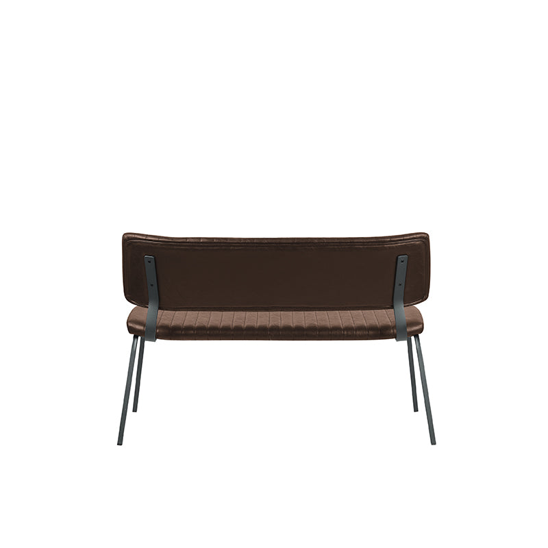 LABEL51 - Eetkamerbank Gusto - Bruin PU - Zwart Metaal