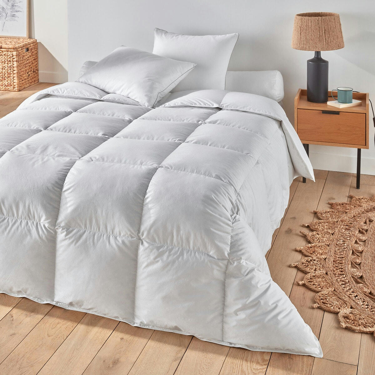 Couette tempérée 50% duvet anti-acariens